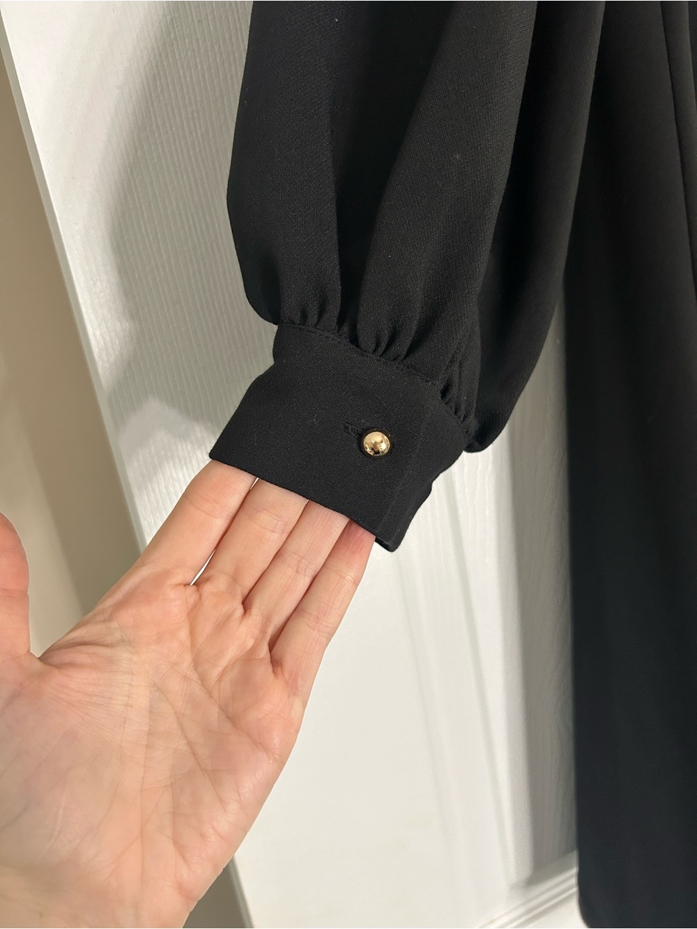 Tuckernuck Black Button-Front Puff-Sleeve Dress - Picture 3 of 3